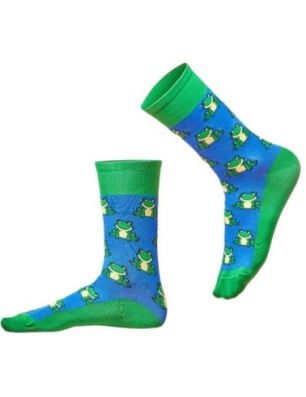 Kolorowe skarpety sportowe, termoaktywne, Rane Alaska, żabki, produkt włoski Luigi di Focenza Socks