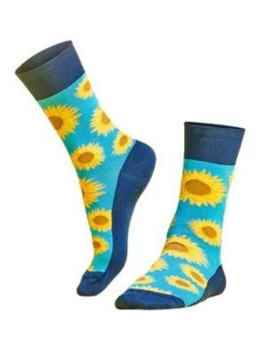 Termoregulacyjne, włoskie skarpetki sportowe, Girasoli, Słoneczniki, Luigi di Focenza Socks