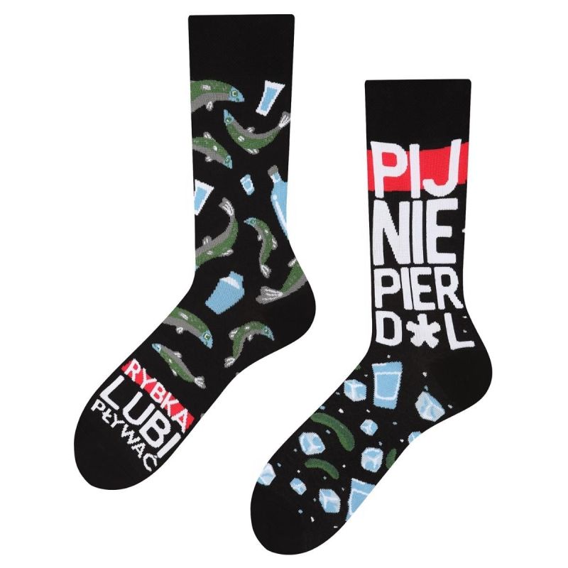 Rybka lubi pływać Todo Socks, Impreza, Śledź, Ogórek, Kolorowe Skarpetki