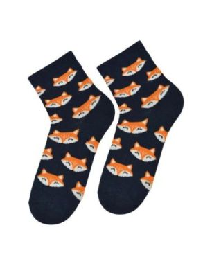 Kolorowe skarpetki Cotton Socks 748, wesołe motywy- Liski