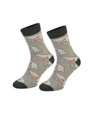 Kolorowe skarpetki Cotton Socks 163, wesołe motywy- Rekin