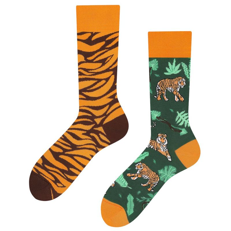 Tiger in the Jungle Todo Socks, Tygrys, Dżungla, Wąż, Kolorowe Skarpetki