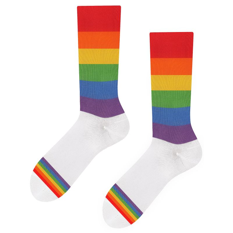 Kultowe Retro skarpety TODO Socks PRIDE LIGHT z wysokojakościowej bawełny czesanej, tęcza