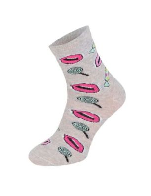 Kolorowe skarpetki CHILI Cotton Socks 748, wesołe motywy- Pop-Art, Usta, Cukierki, Słodycze