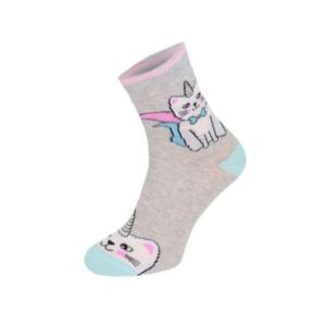 Kolorowe skarpetki CHILI Cotton Socks 748, wesołe motywy- Bajkowy kot, jednorożec