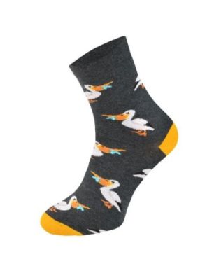 Kolorowe skarpetki Cotton Socks 163, wesołe motywy- Pelikan