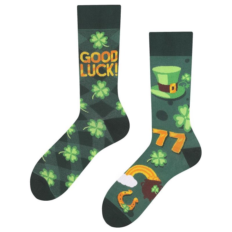 Good Luck, Todo Socks, Czterolistna Koniczyna, Szczęście, Podkowa, 77, Kolorowe Skarpetki